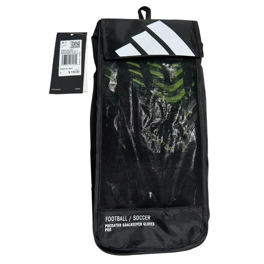 Adidas Predator Pro Goalkeeper Goalie Gloves Black/Green (Style Code JJ3531) Sz7
